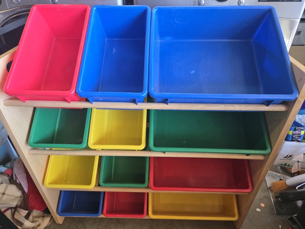 Kids 4-Tier Toy Organizer with 12 Bins