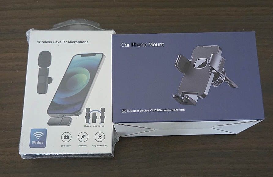 Wireless Lavalier Microphone & Car Phone Mount