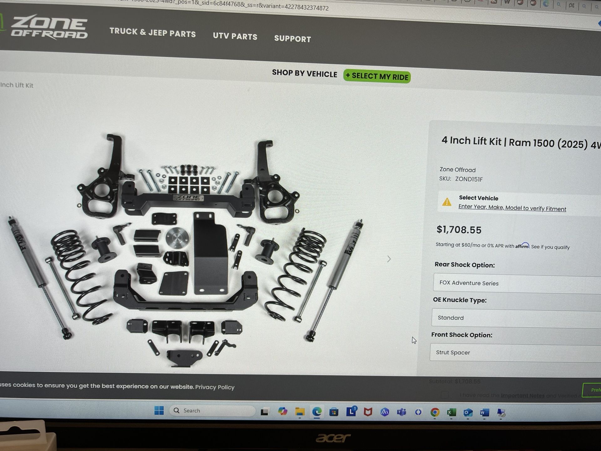 2025 Ram 1500 4WD 4” Zone Lift With Fox Shocks