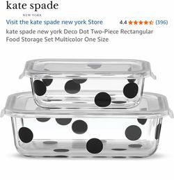 kate spade new york Deco Dot Two-Piece Rectangular Food Storage Set Multicolor One Size