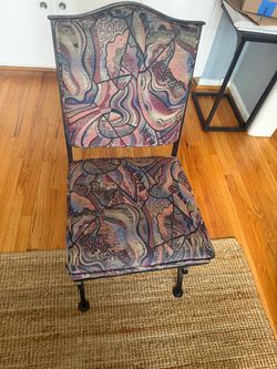 Vintage Colorful Upholstered Metal Dining Chair