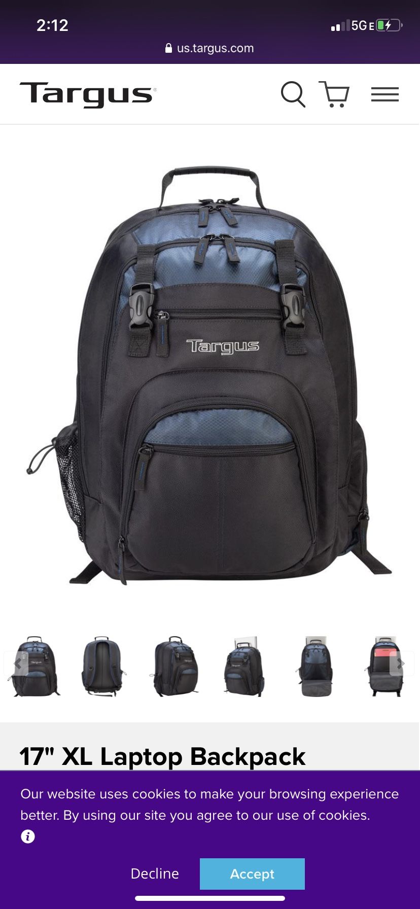 TARGUS laptop backpack