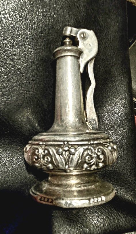 Very Old Silver Ronson Desk Top Decanter Lighter