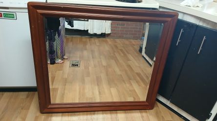 Cherry Wood Frame Wall Mirror