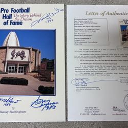 Autographed Pro Football Hall Of Fame Book With Full Letter COA