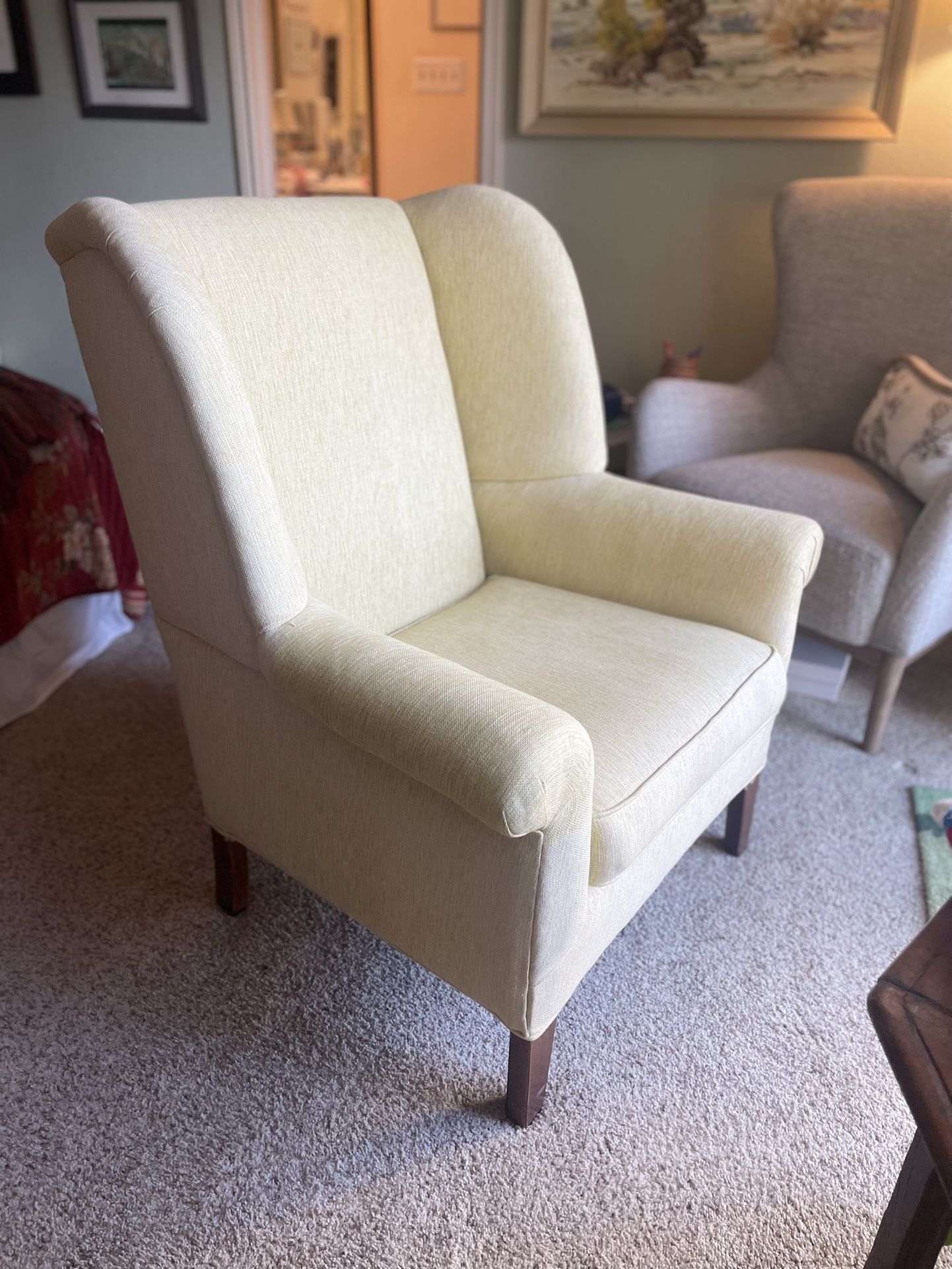 Wing Back Chair, Yellow