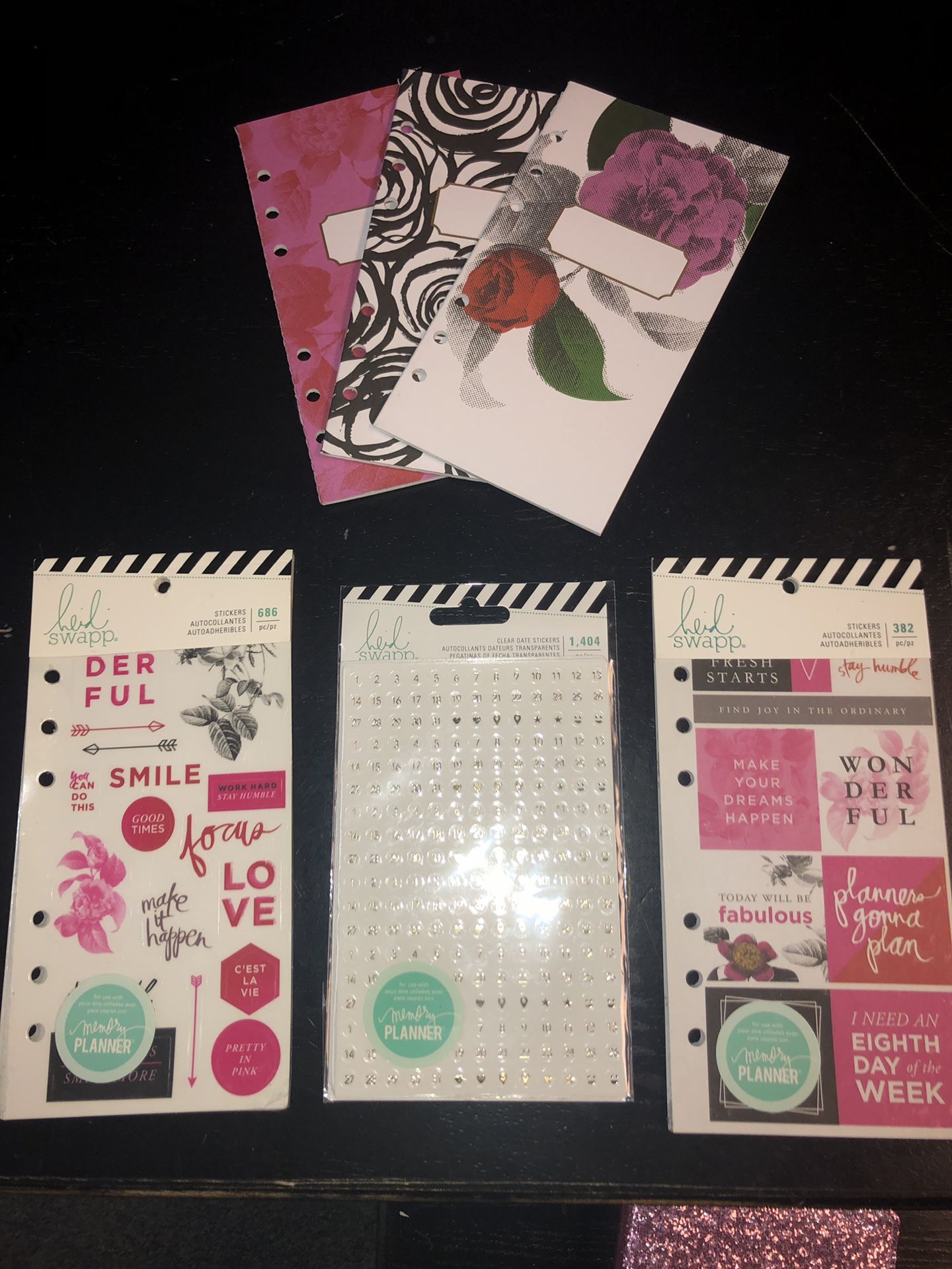 New unused Heidi Swapp sticker books & memory books that fit the personal size planner