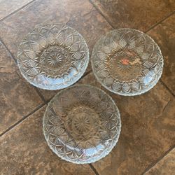 Antique serving plates three of them. They were my grandmother’s mother’s there’s no chips there’s no cracks. They’re perfect condition.