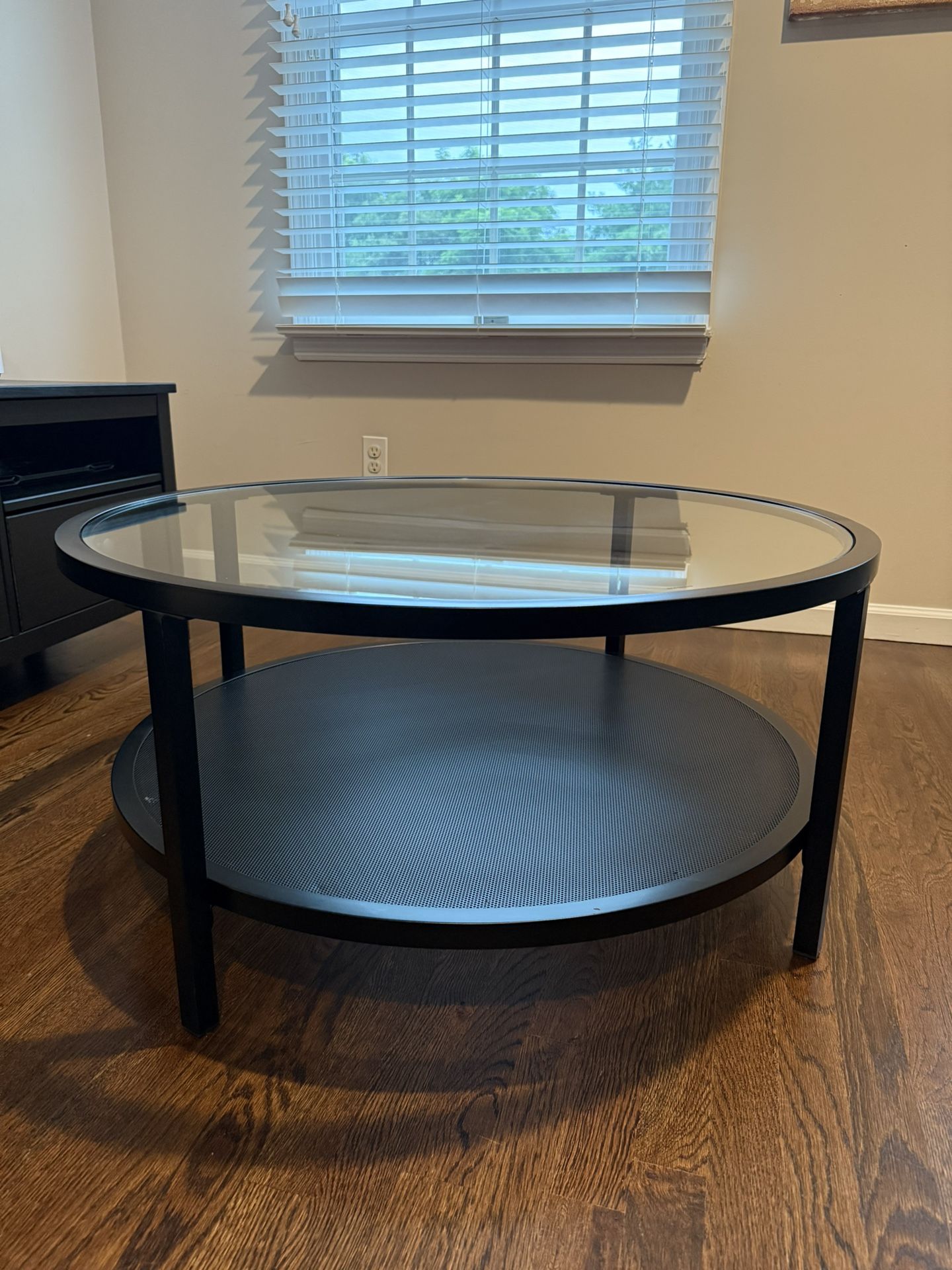 Metal Coffee Table w/ Glass Top