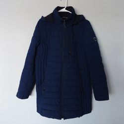 Nautica Lightweight Quilted Removable Hood Jacket Navy Size L Check The Measurements 