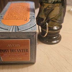 Avon Collectible Pony Decanter, wild country After Shave 4 oz.