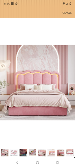 Brand New in the box modern full size platform bed with LED lights charger station and drawers!!!