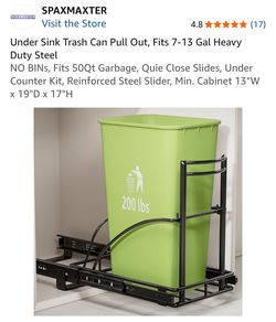 Spaxmaxter Under Sink Pull-Out Trash Can Slide