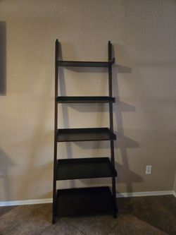 5-Tier Ladder Bookshelf Dark Brown