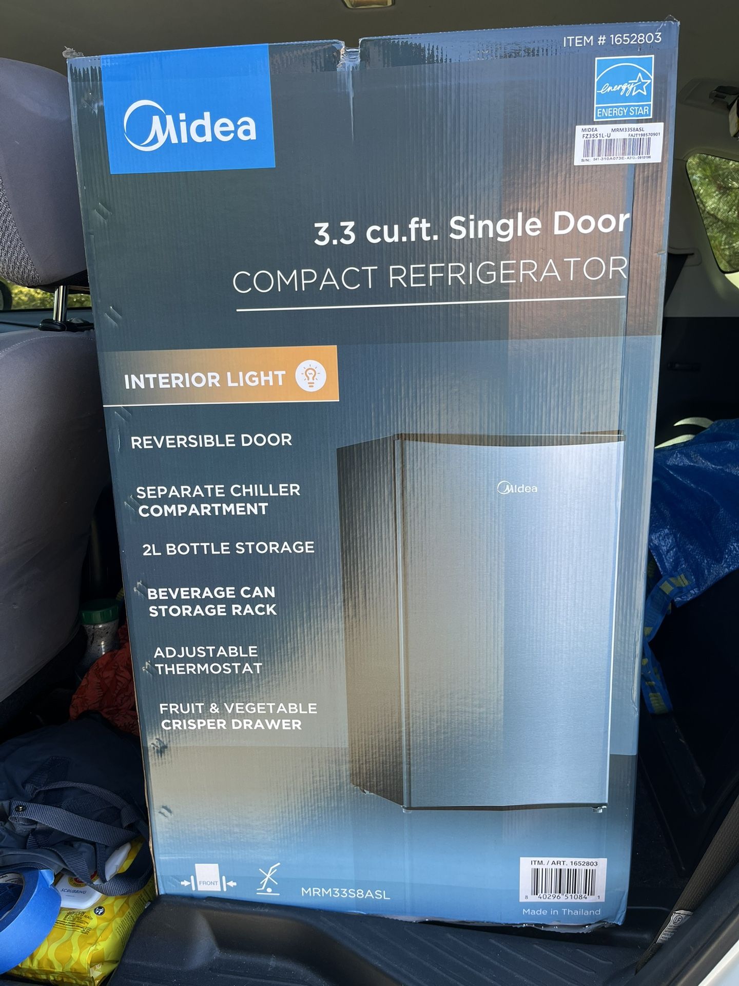New In Box Midea 3.3 Single Door Mini Fridge