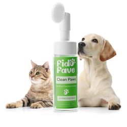 Cleaner for Dogs No Rinse Foaming Paw Cleanser with Silicone Brush