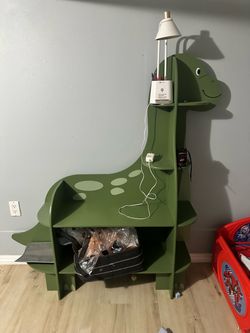 Kids Dinosaur Bookshelf Desk