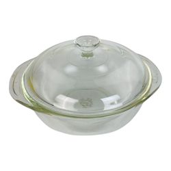 Vintage Pyrex 022 Casserole / Bowl / Dish w/ Tab Handles  & Knob Lid 7" USA