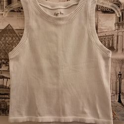 Ladies White Ribbed T-shirt By Hippie Rose.