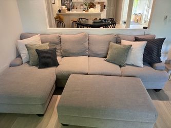 Gray Sectional + Ottoman