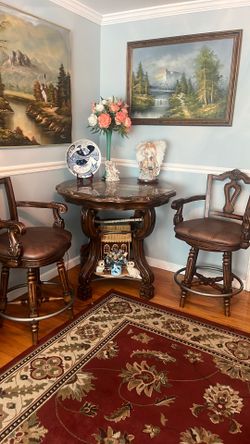 Marble Table with two chairs