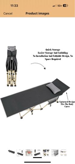 Folding Camping Cot with Pillow