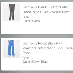 Figs wide Leg Black Scrubs 