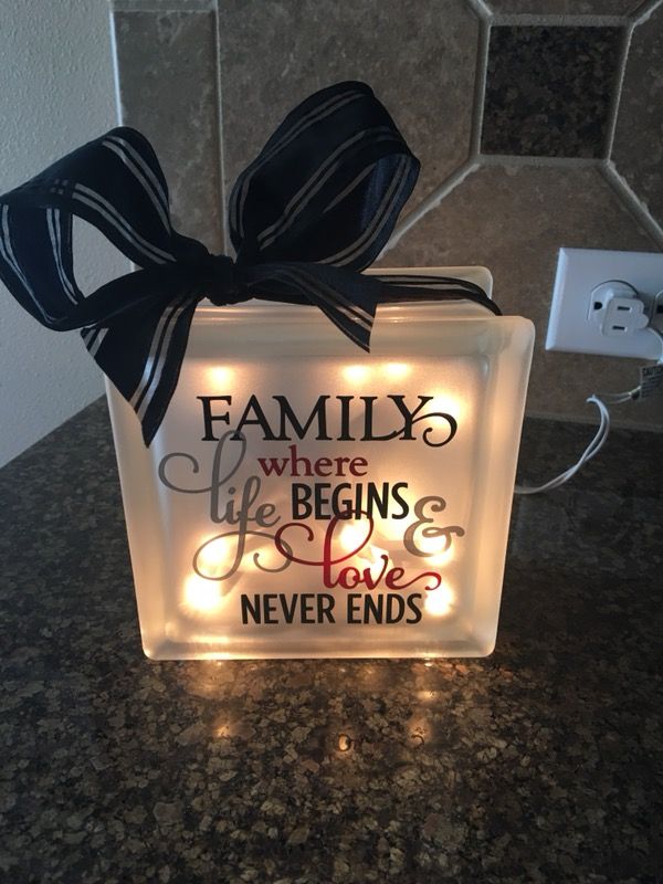 Handmade Light-Up Glass Block