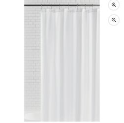 Mainstays Water Repellent Microfiber Fabric Shower Liner, 70 x 72 in., White