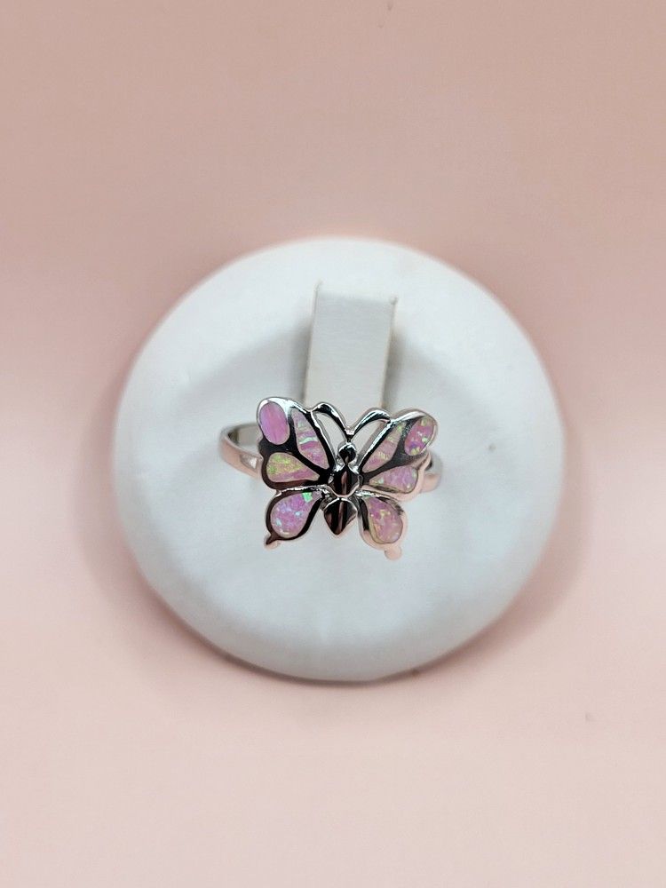 .925 Mother Pearl Butterfly Ring Size 7