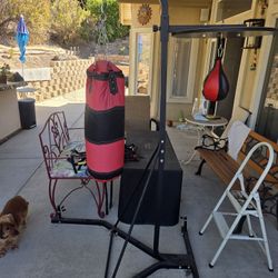 Punching Bag And Speed Bag With Stand