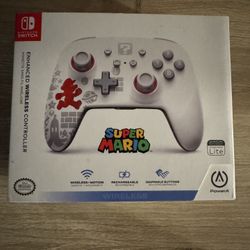 PowerA Running Super Mario Wireless Controller for Nintendo Switch White