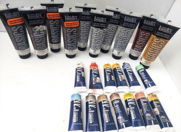 23 tubes of Acrylic and Oil Paints