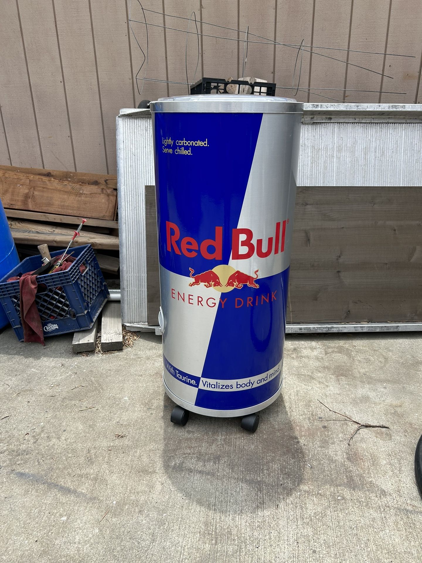 Red Bull Refrigerator Fridge Rolling Display Cooler