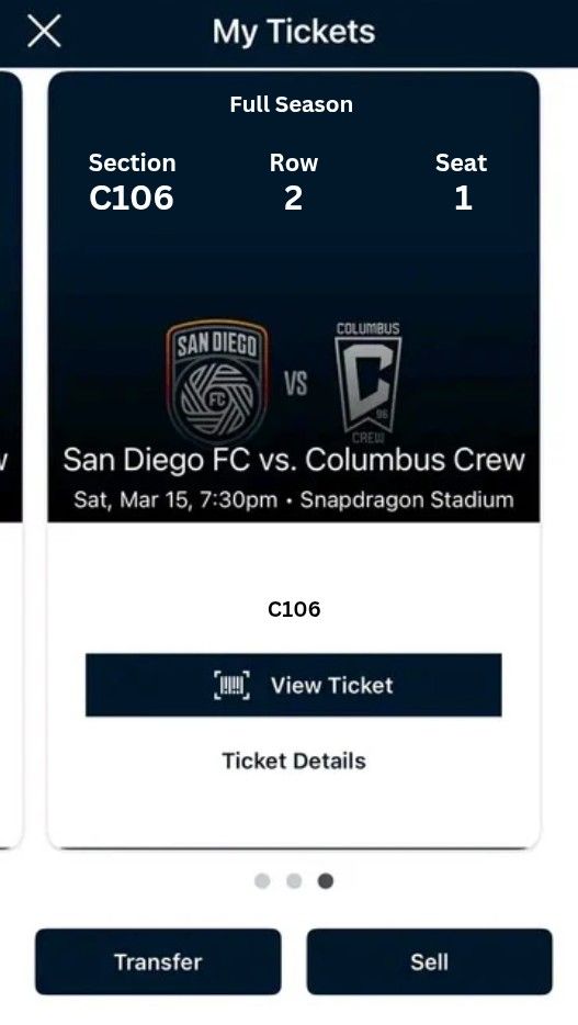 San Diego FC VS Columbus Crew