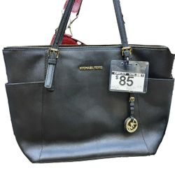 Michael Kors Saffiano Leather Tote Black Purse / Handbag
