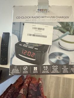 Proscan CD Clock Radio with USB Charger - $30