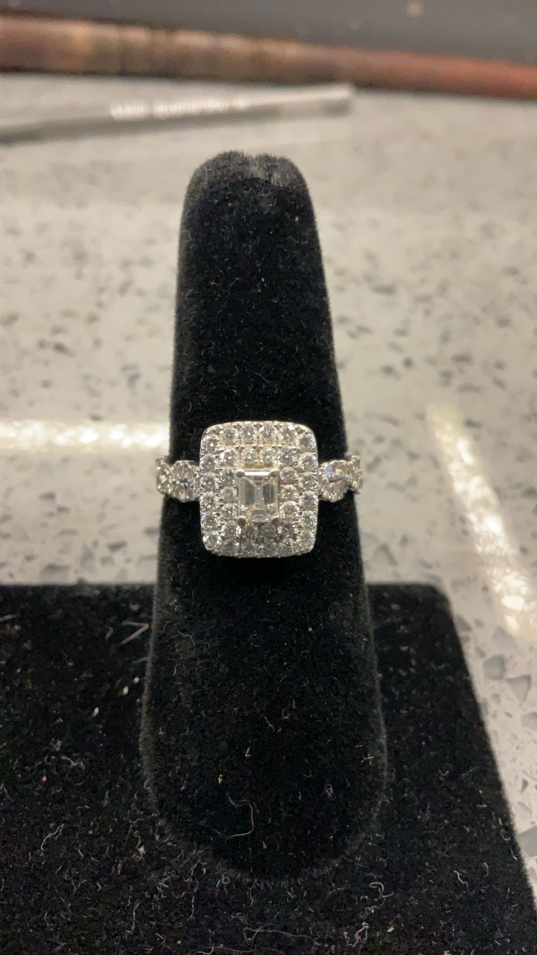 10KT White Gold Engagement Ring W/ Natural Diamonds 37451-1