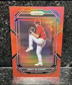 Panini 2023 Prizm Red Prizm Griff McGarry #41 /199 RC Philadelphia Phillies