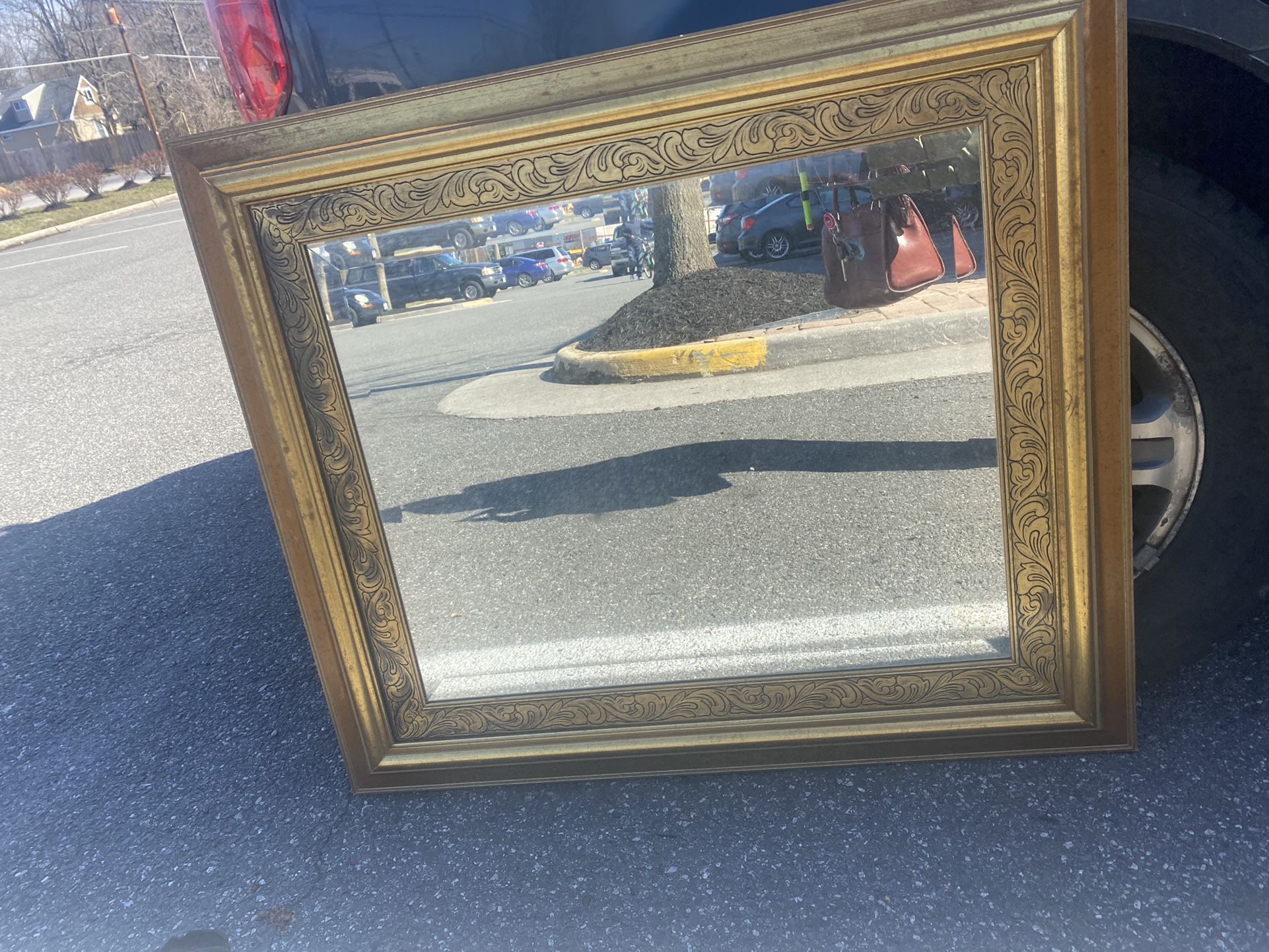 Large Antique Gold Mirror 