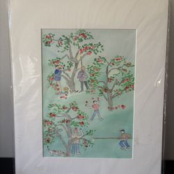 Paiting 20” high, 16” long (family with apple trees)