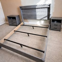 Queen Bedroom Set – Light Up Bed Frame + 2 Nightstands + Dresser  (Mattress Optional)