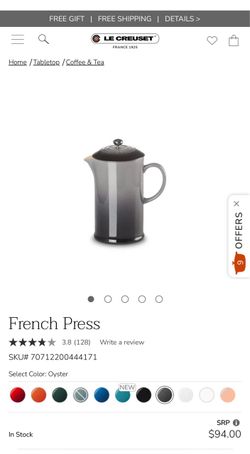 LE CREUSET French Press New in box