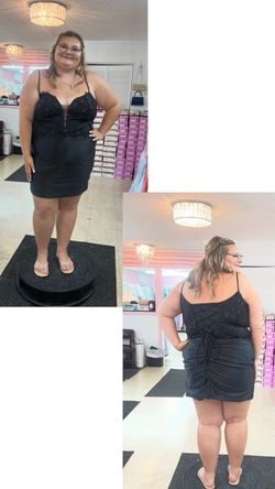 New With Tags Satin Embroidery Beaded Mesh Sides Short Formal Dress & Homecoming Dress $199
