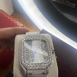 ICED OUT CARTIER WATCH