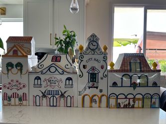 Vintage Mancer Meiselman Imports Village Canisters