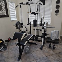 Home Gym W/ Chrome Weights