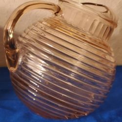 Vintage Manhattan Depression Glass Pink Water Tilt Pitcher By Anchor Hocking 80oz