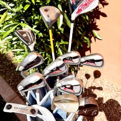 14pc MENS LEFT HANDED LH TAYLORMADE COMPLETE GOLF CLUBS SET 
