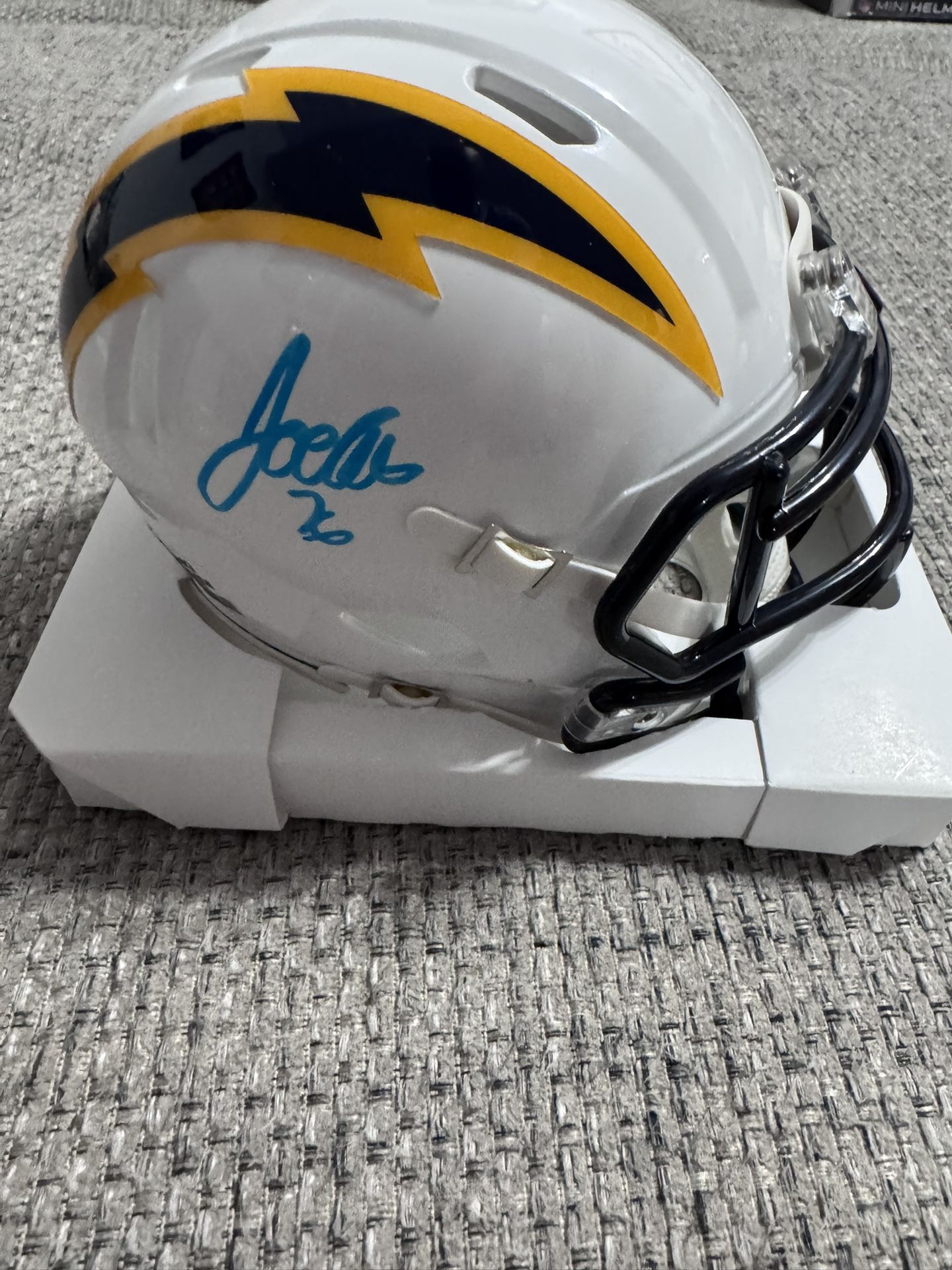 Joe alt Signed Autograph Color Rush Mini Helmet - La Chargers - BECKETT